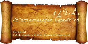 Öszterreicher Leonárd névjegykártya
