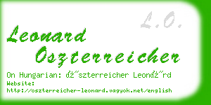 leonard oszterreicher business card